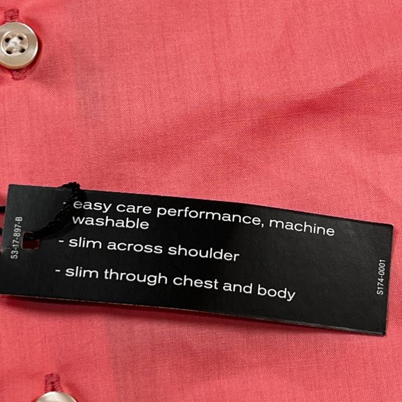 J Ferrar Slim Fit Mens Button Up Long Sleeve Dress Shirt & Tie Medium New Pink - Picture 5 of 14